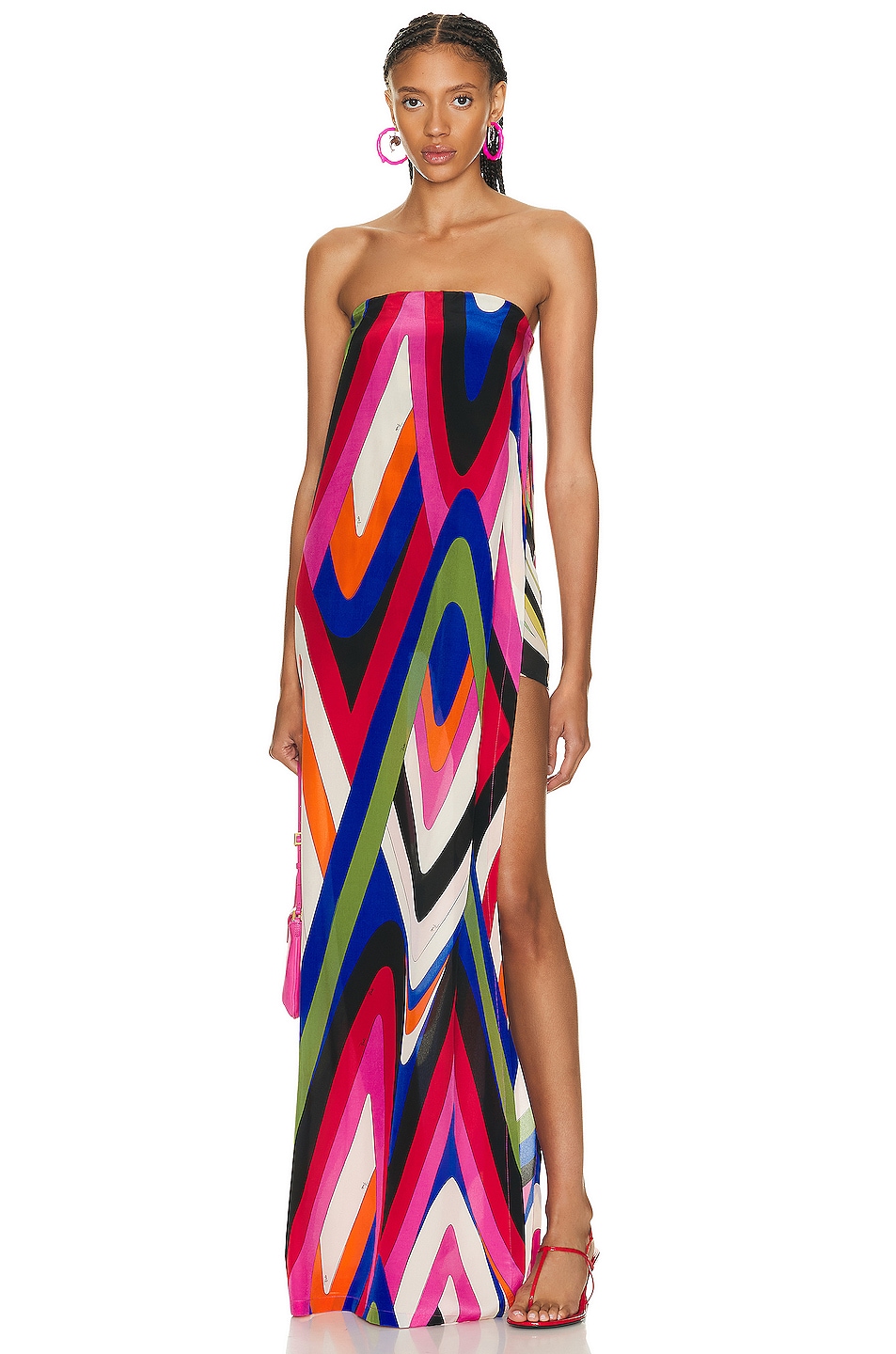 Image 1 of Emilio Pucci Strapless Maxi Dress in Multicolor