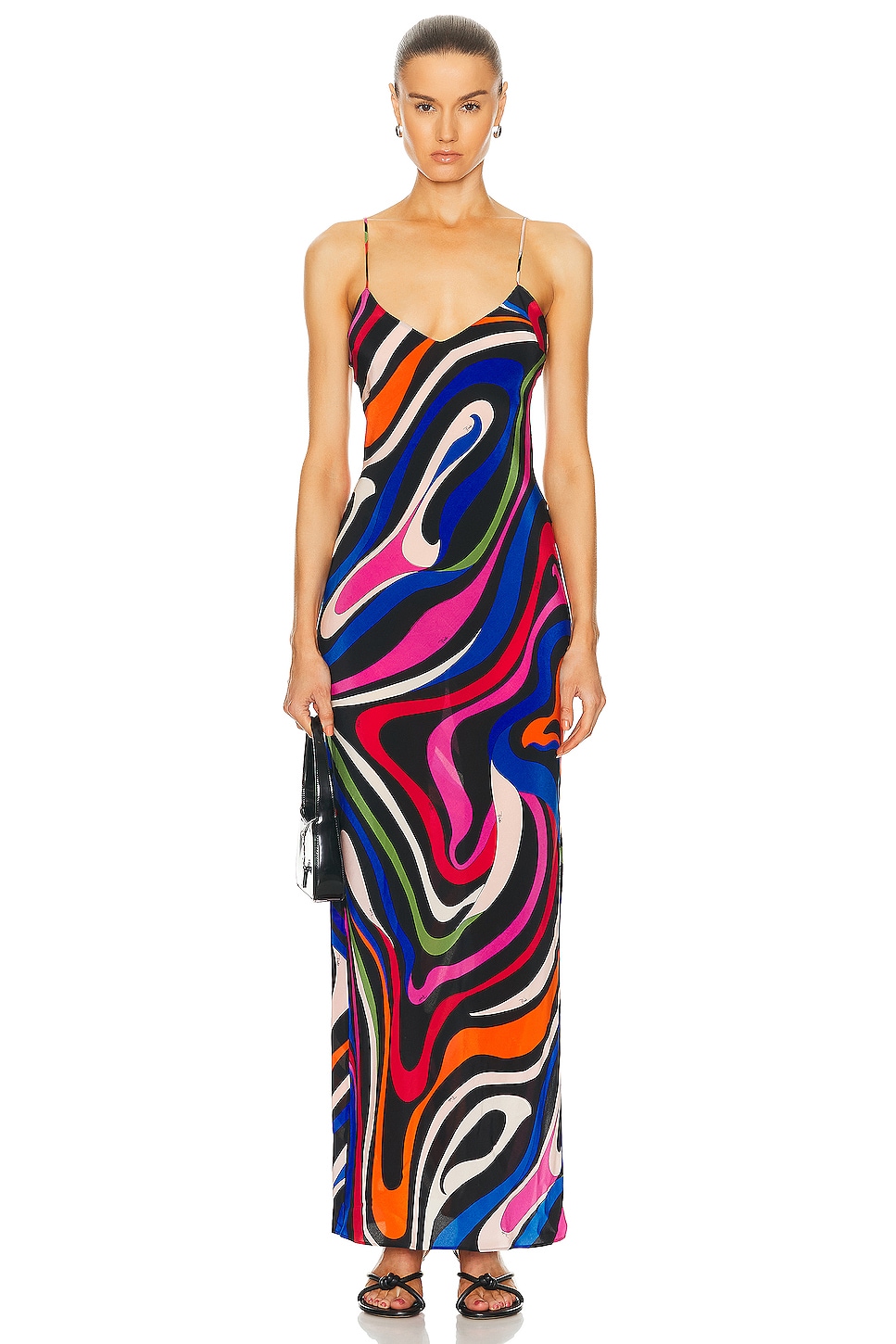 Image 1 of Emilio Pucci Crepe De Chine Long Dress in BLU & FUXIA