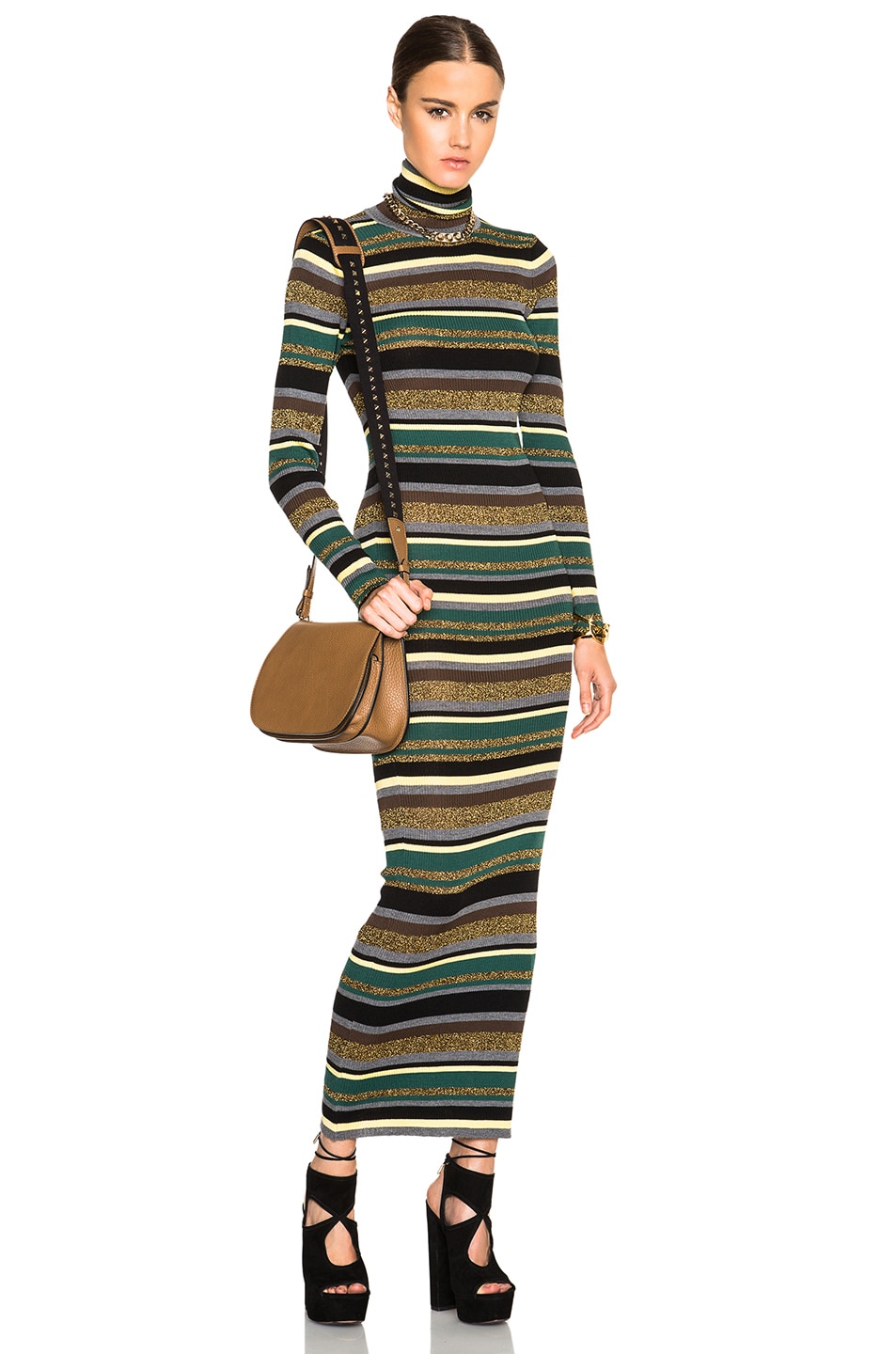 Image 1 of Emilio Pucci Striped Knit Long Dress in Multi
