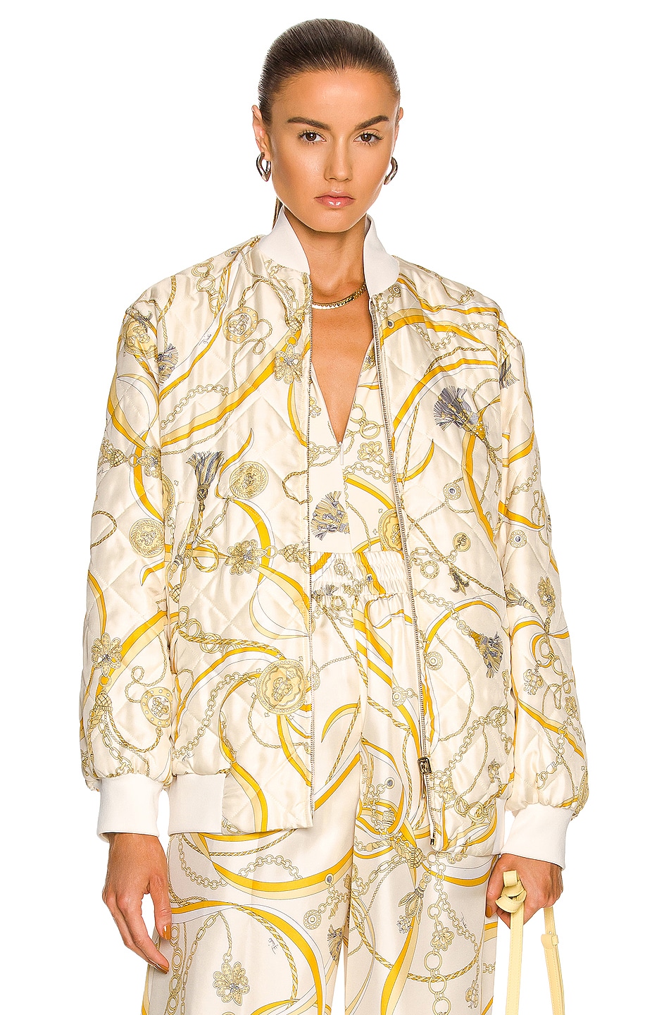 Image 1 of Emilio Pucci Silk Twill Jacket in Giallo & Avorio