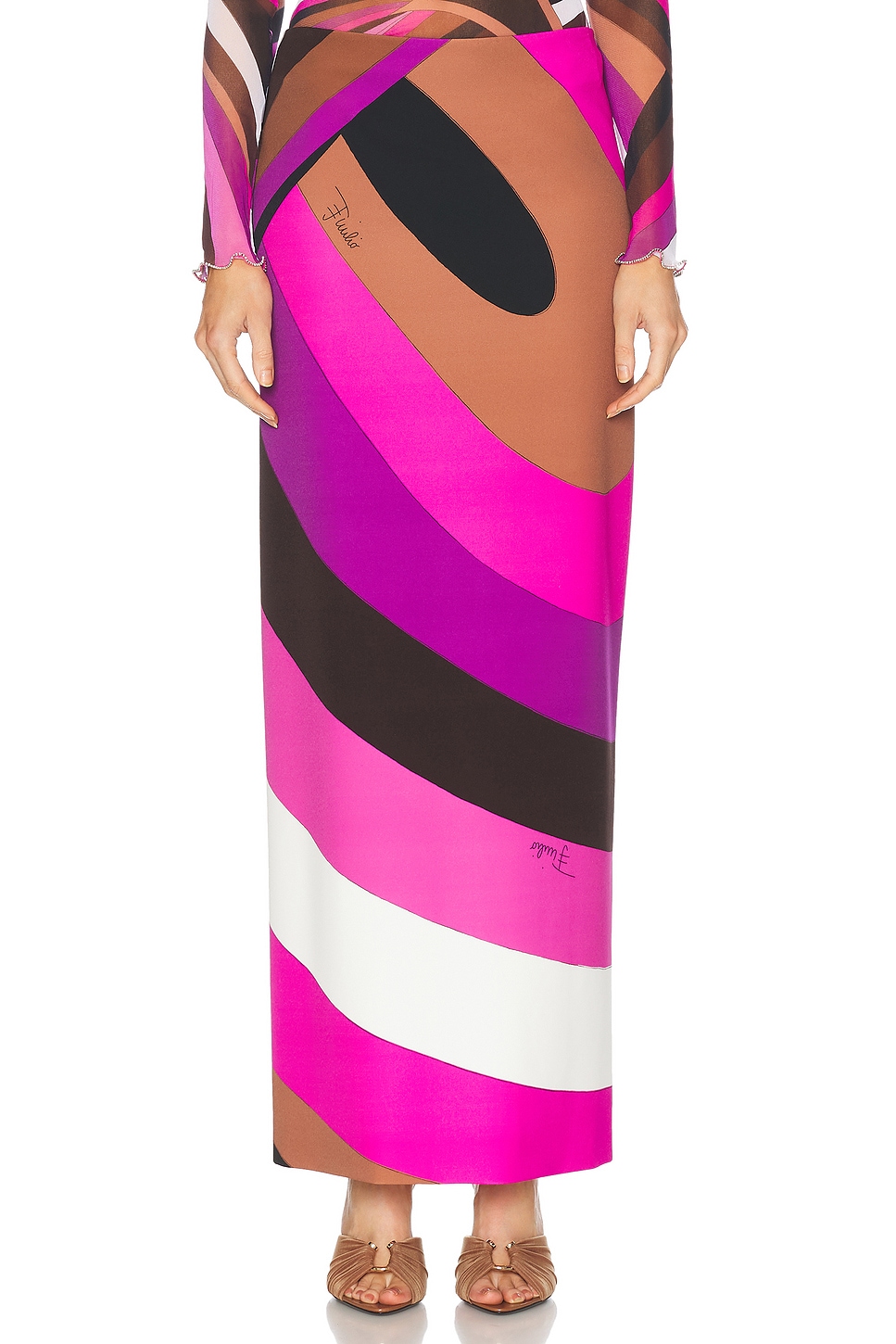 Long Column Skirt in Fuchsia