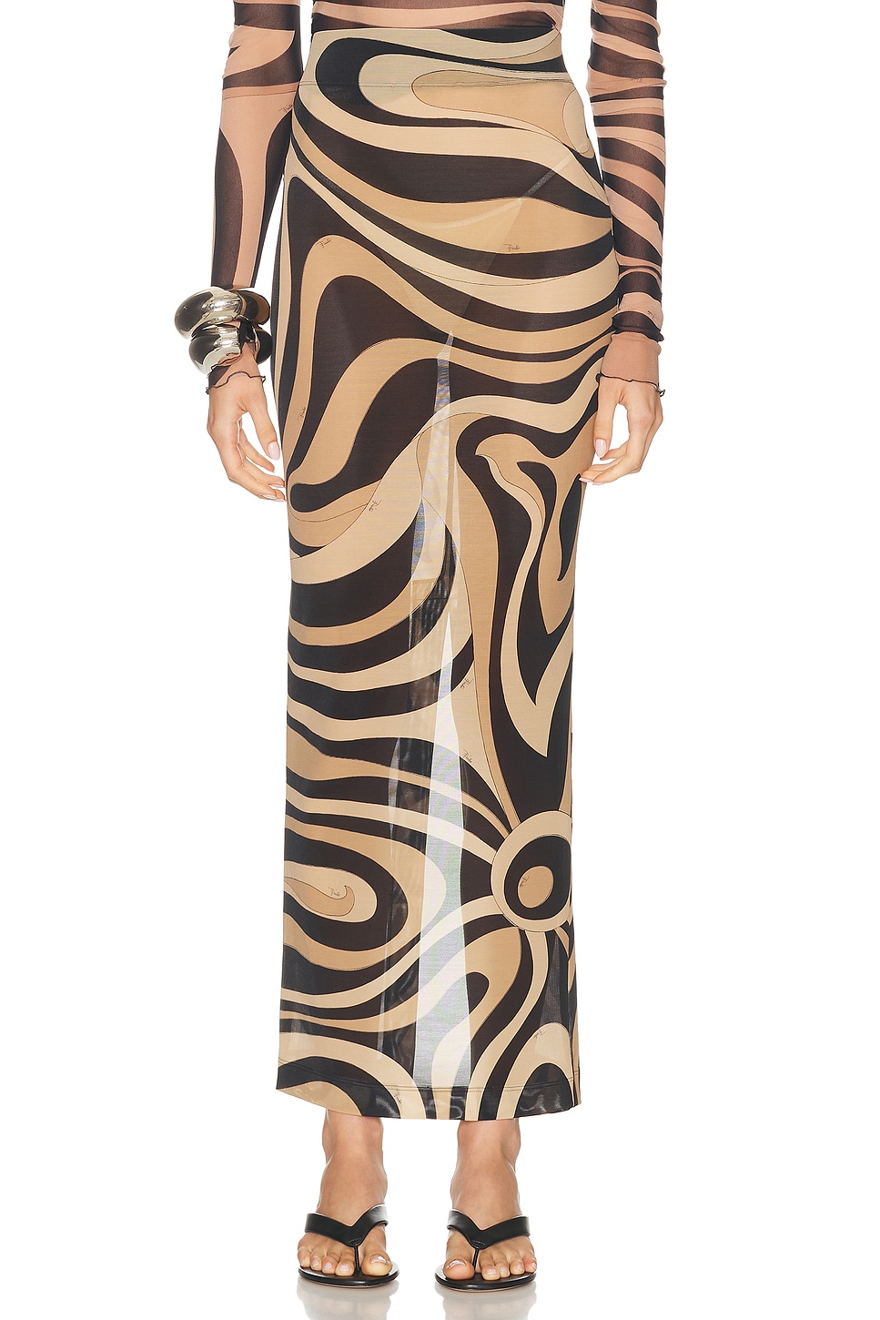 Pucci Maxi Skirt In Brown