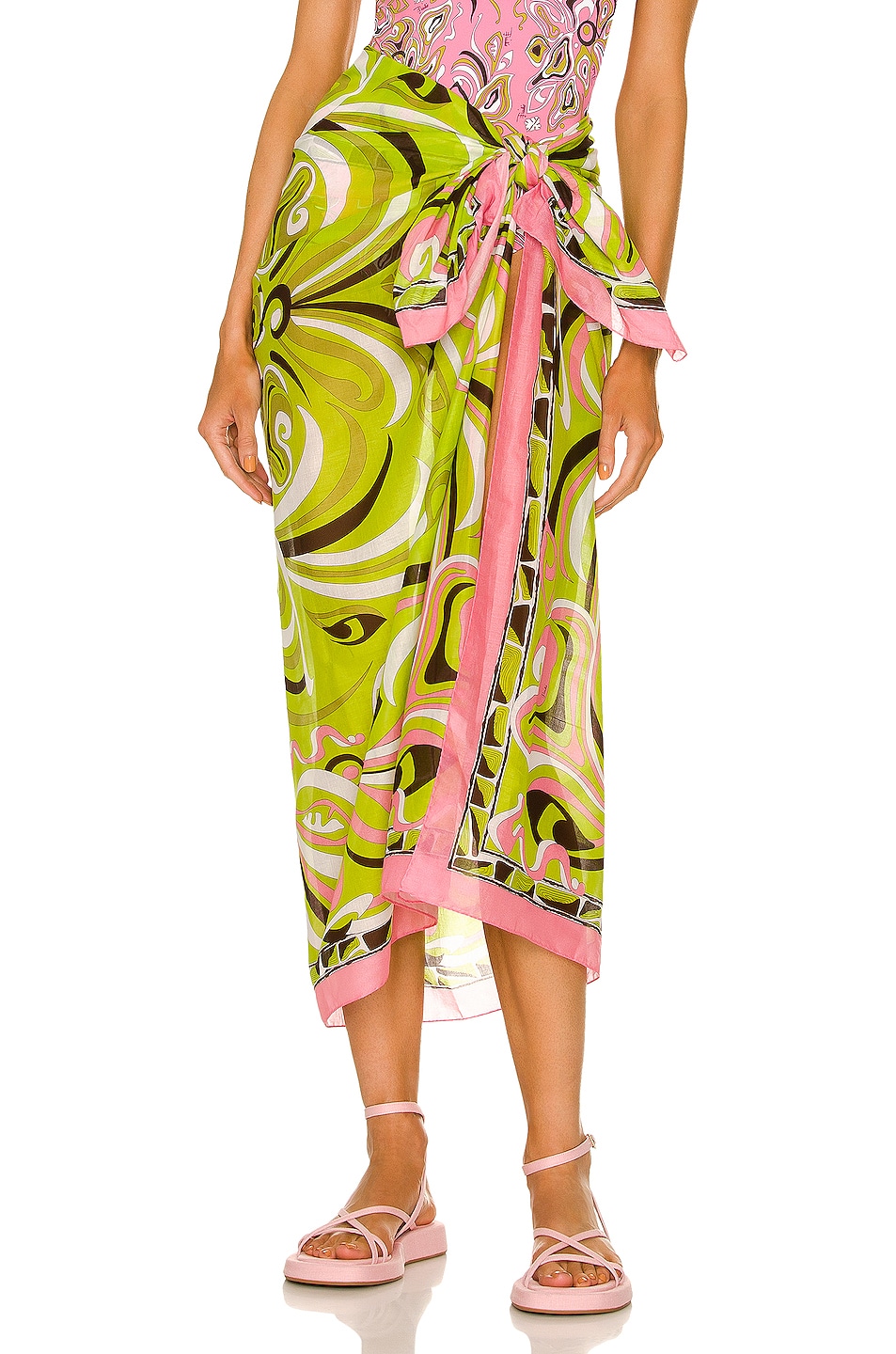 Image 1 of Emilio Pucci Cotton Sarong in Verde