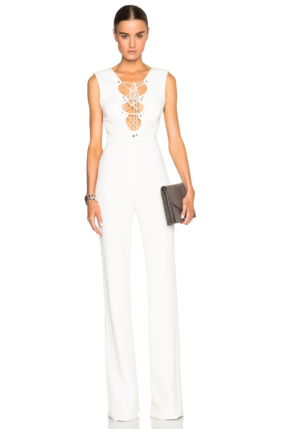 Image 1 of Emilio Pucci Lace Up Jumpsuit in White