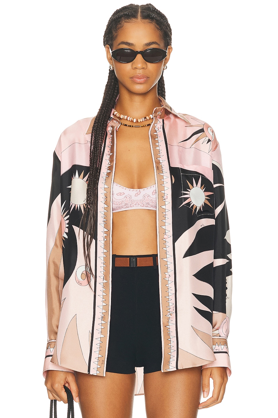 Image 1 of Emilio Pucci Button Up Top in Nude