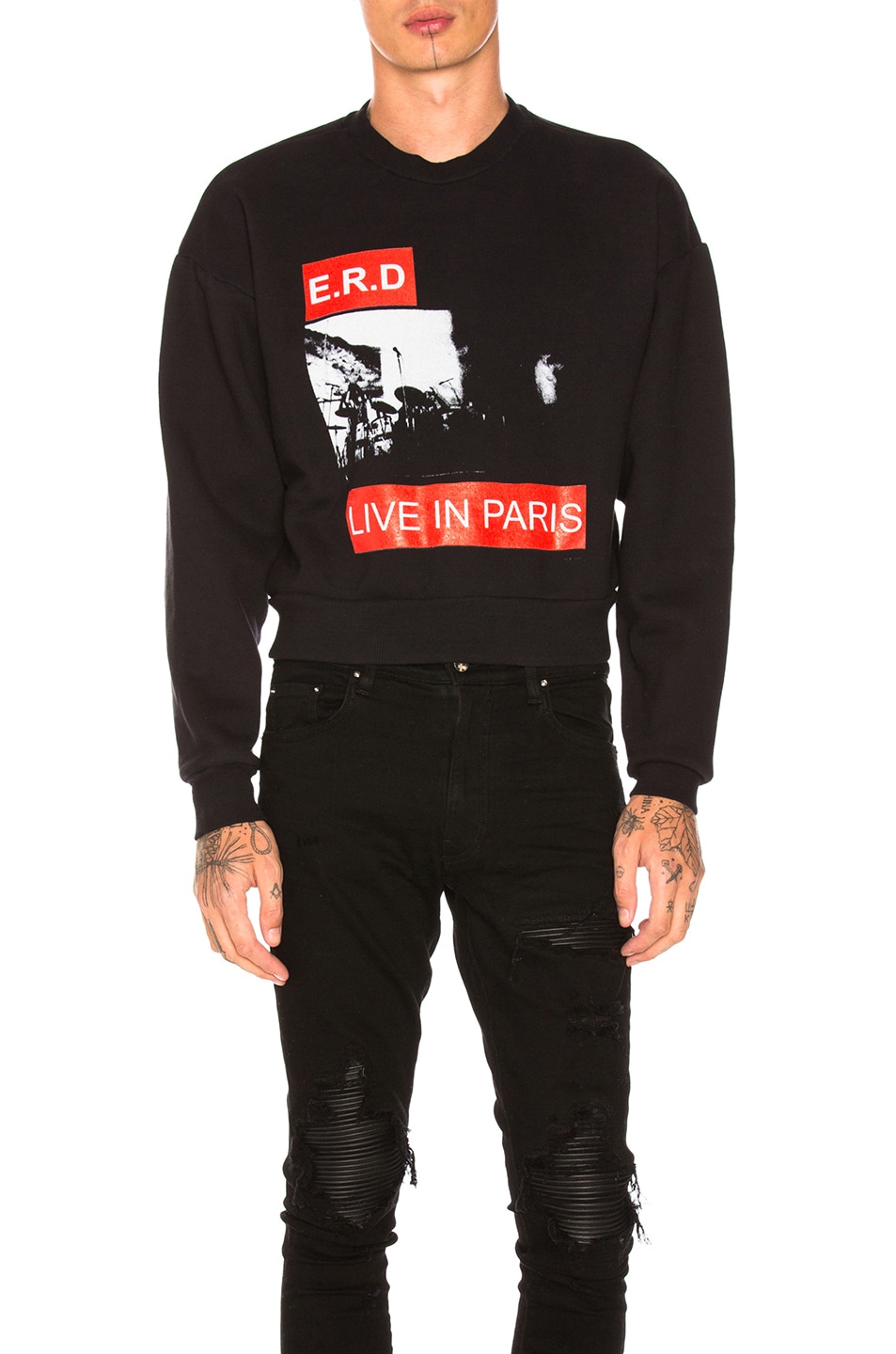 Image 1 of Enfants Riches Deprimes Live in Paris Sweatshirt in Black