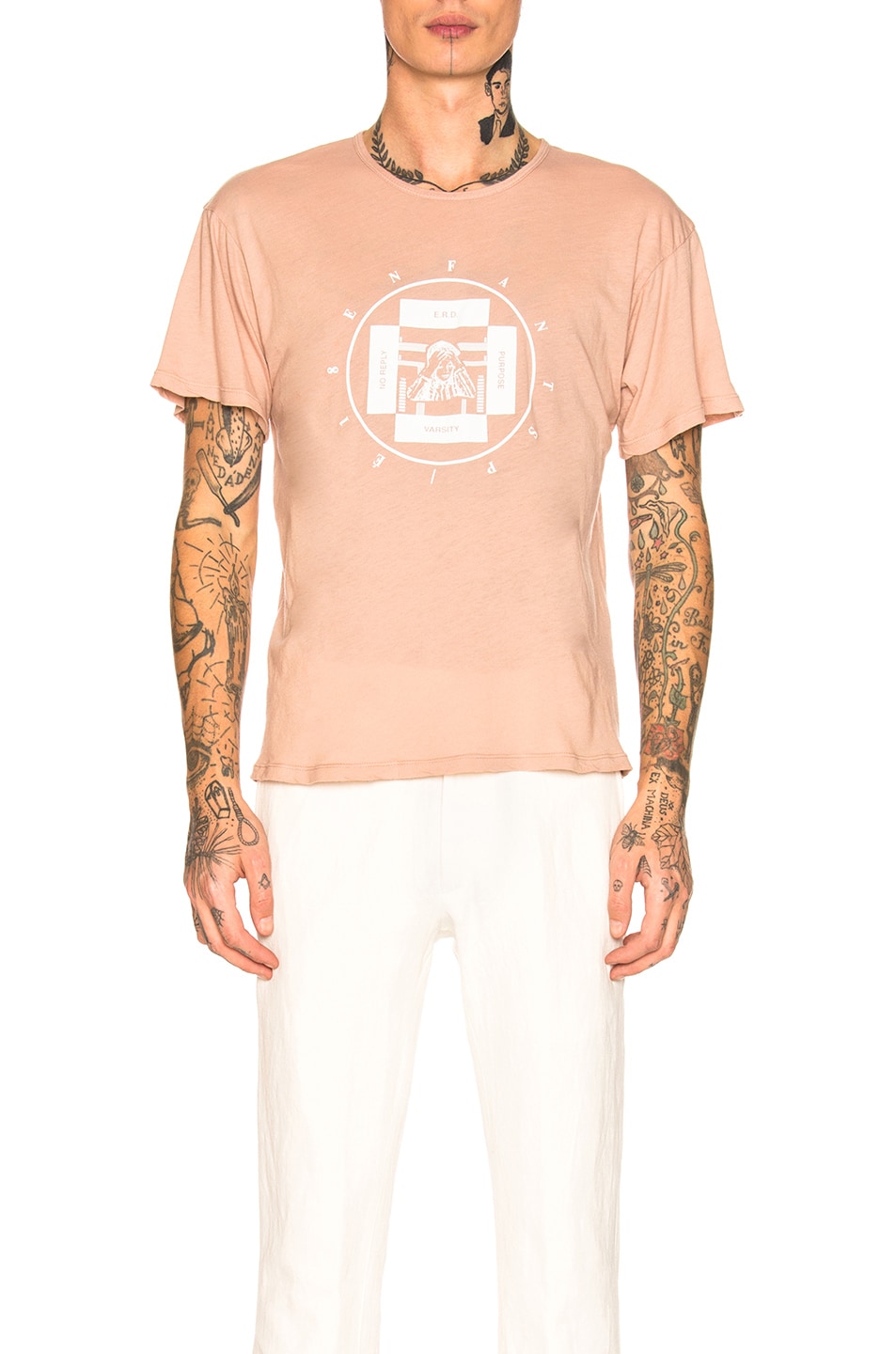 Image 1 of Enfants Riches Deprimes Boy With Headache Tee in Pink & White