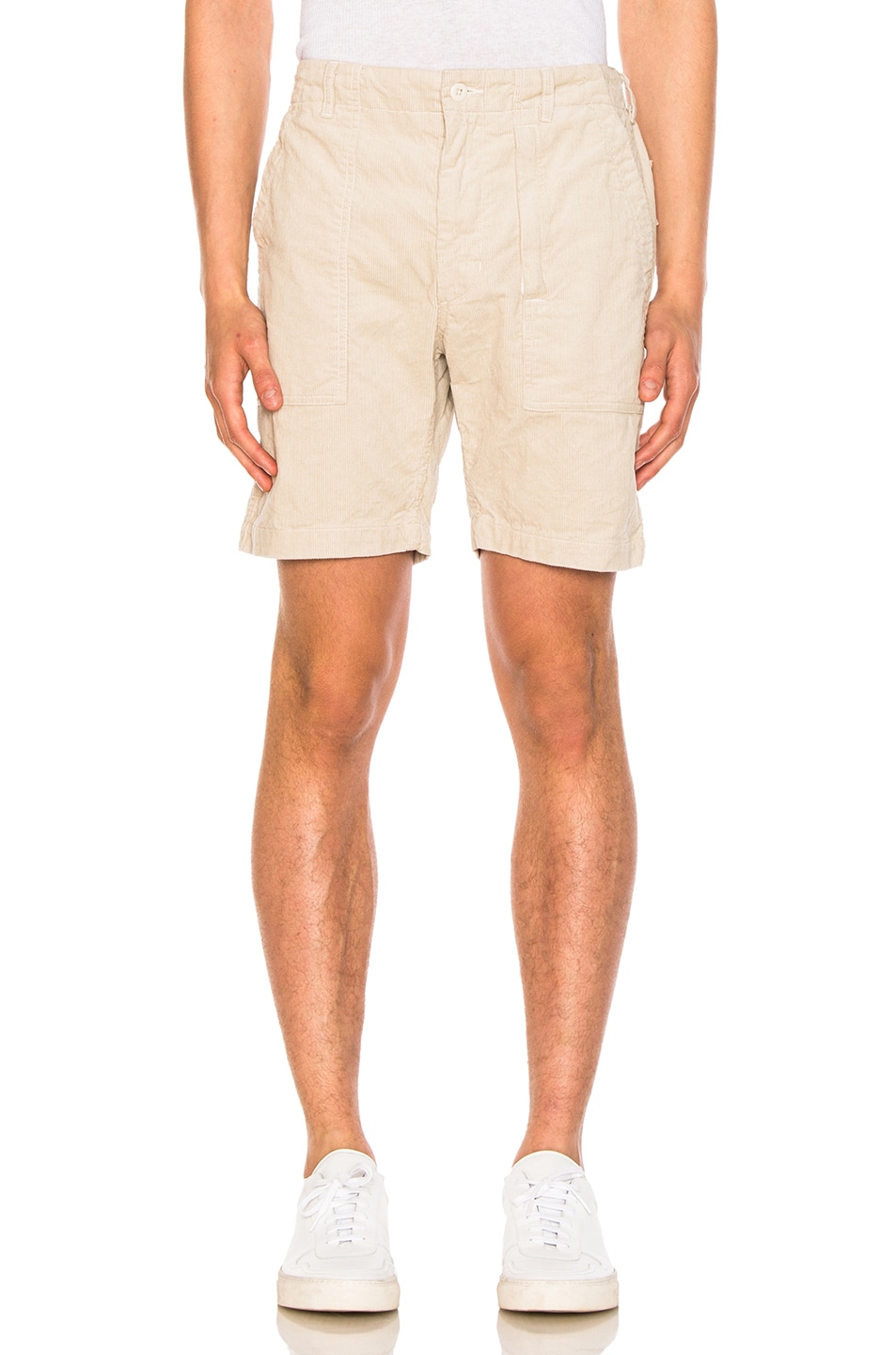Image 1 of Engineered Garments Corduroy Fatigue Shorts in Ivory