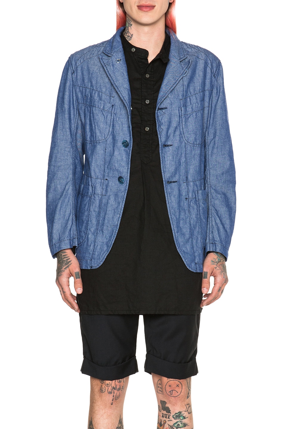 Image 1 of Engineered Garments Dungaree Bedford Jacket in Blue