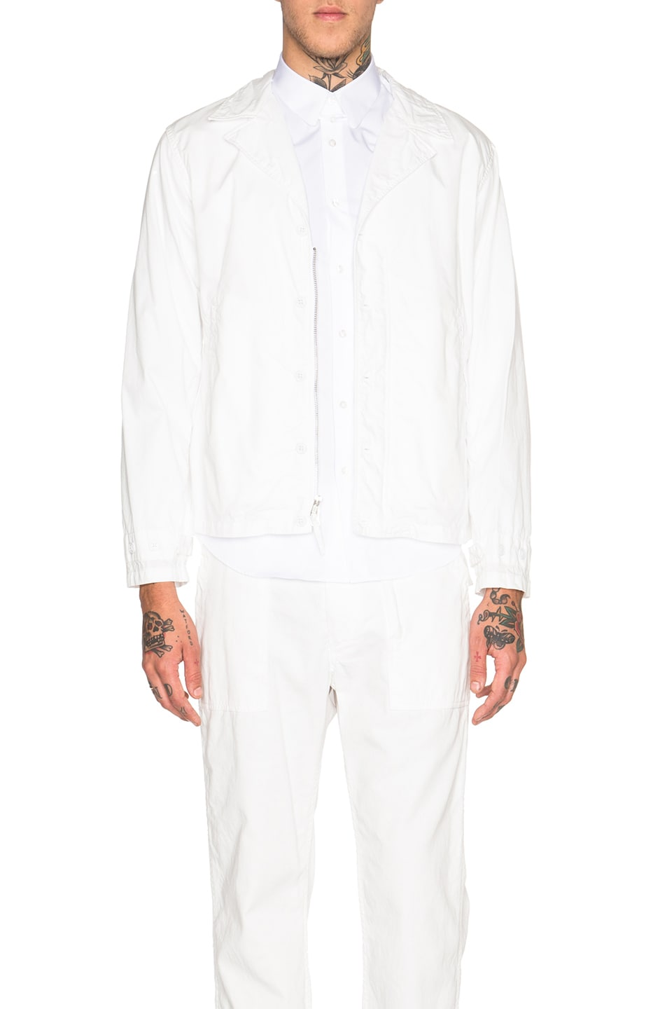 Image 1 of Engineered Garments M 41 Jacket in White Washer Twill
