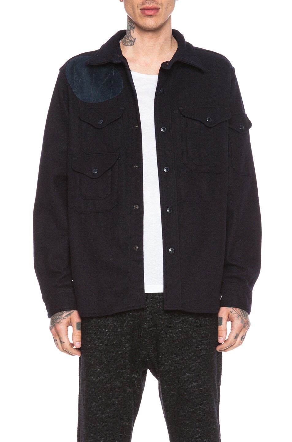 Engineered Garments CPO Shirt Jacket in Navy | FWRD