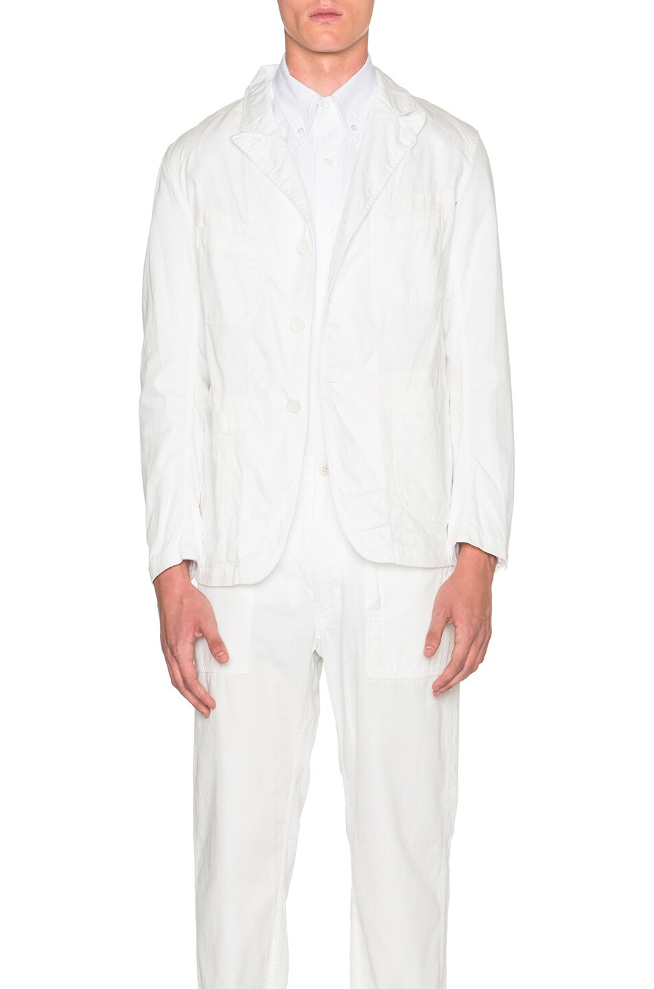 Image 1 of Engineered Garments Bedford Jacket in White Cotton Twill