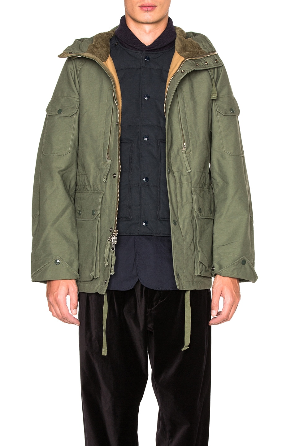 Image 1 of Engineered Garments Double Cloth Field Jacket in Olive