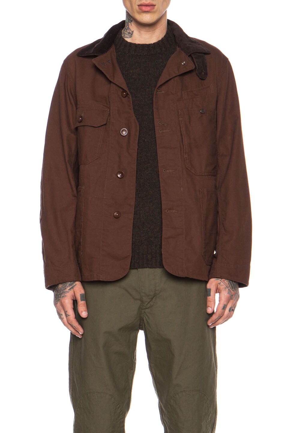 Image 1 of Engineered Garments Coverall Cotton Jacket in Brown