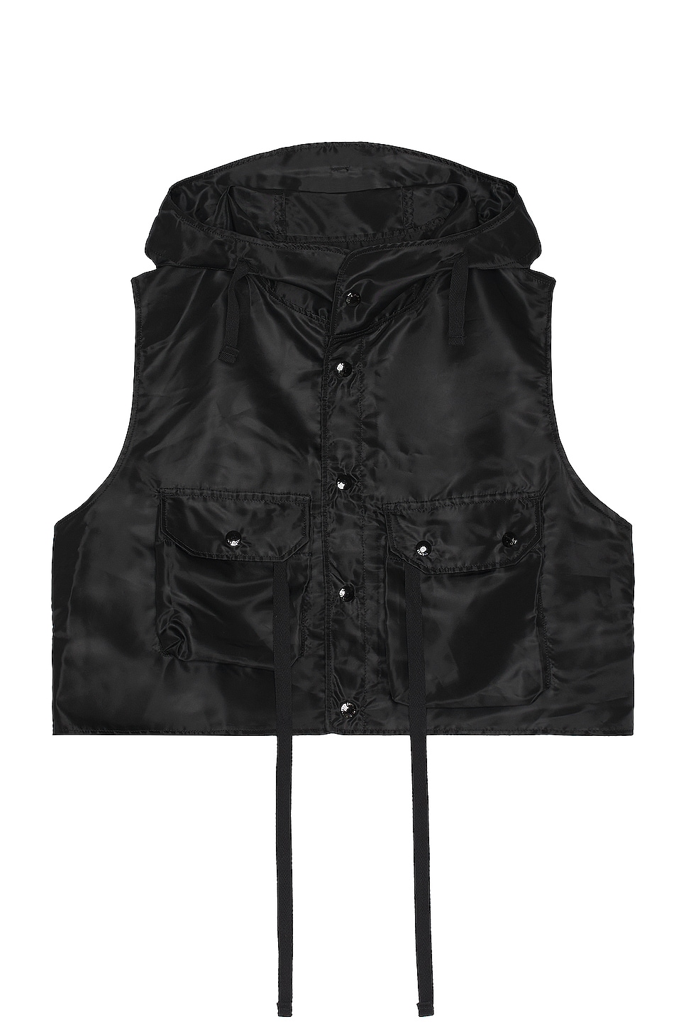 Image 1 of Engineered Garments Hooded Short Vest in Black