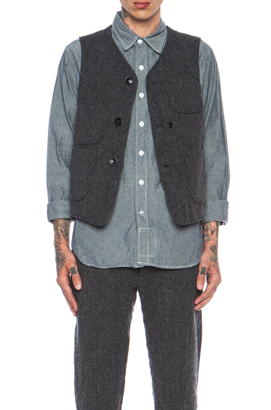 Image 1 of Engineered Garments Upland Wool Vest in Grey