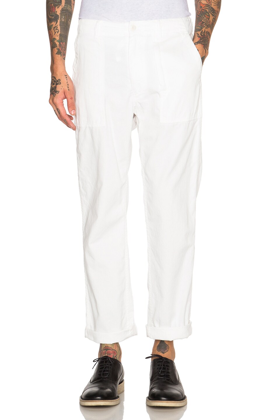 Image 1 of Engineered Garments Fatigue Pants in White Cotton Twill