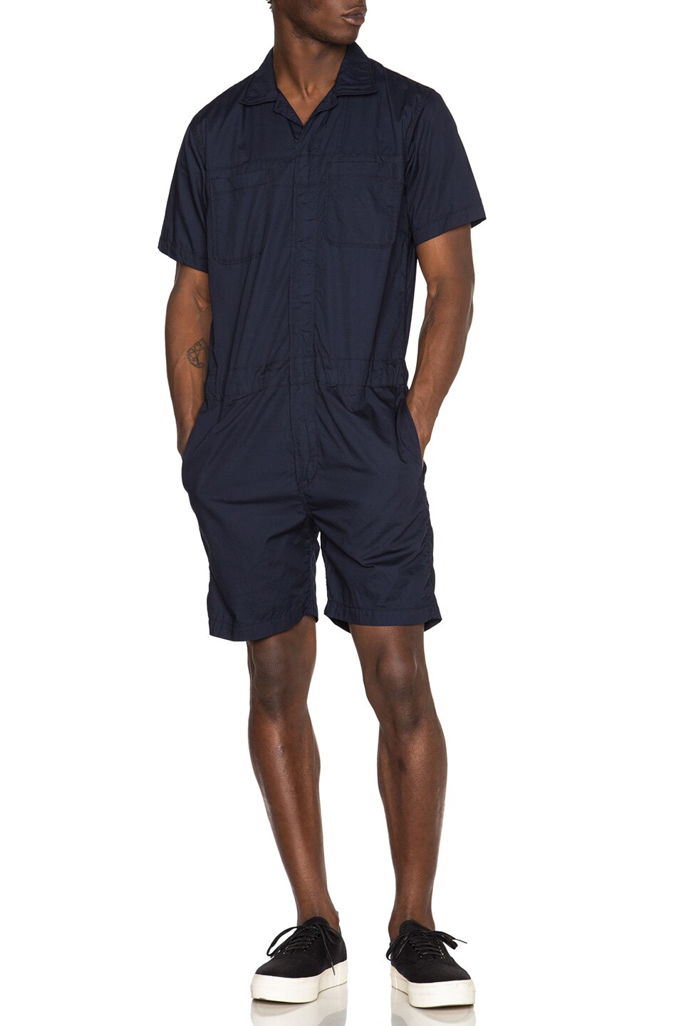 Image 1 of Engineered Garments Combi Suit in Dark Navy Poplin