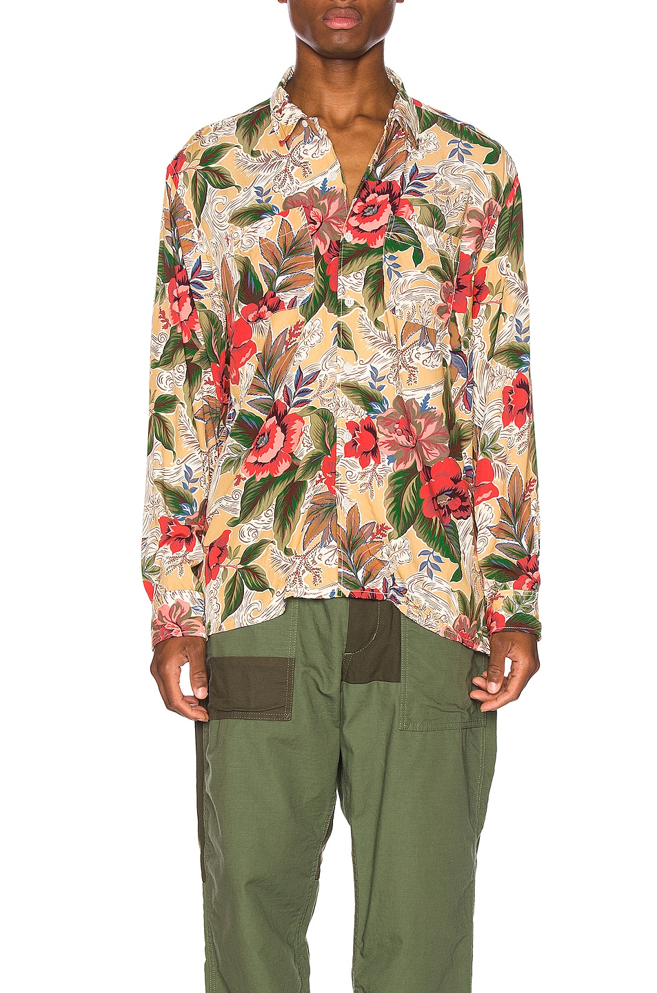 Image 1 of Engineered Garments Classic Shirt in Yellow Floral