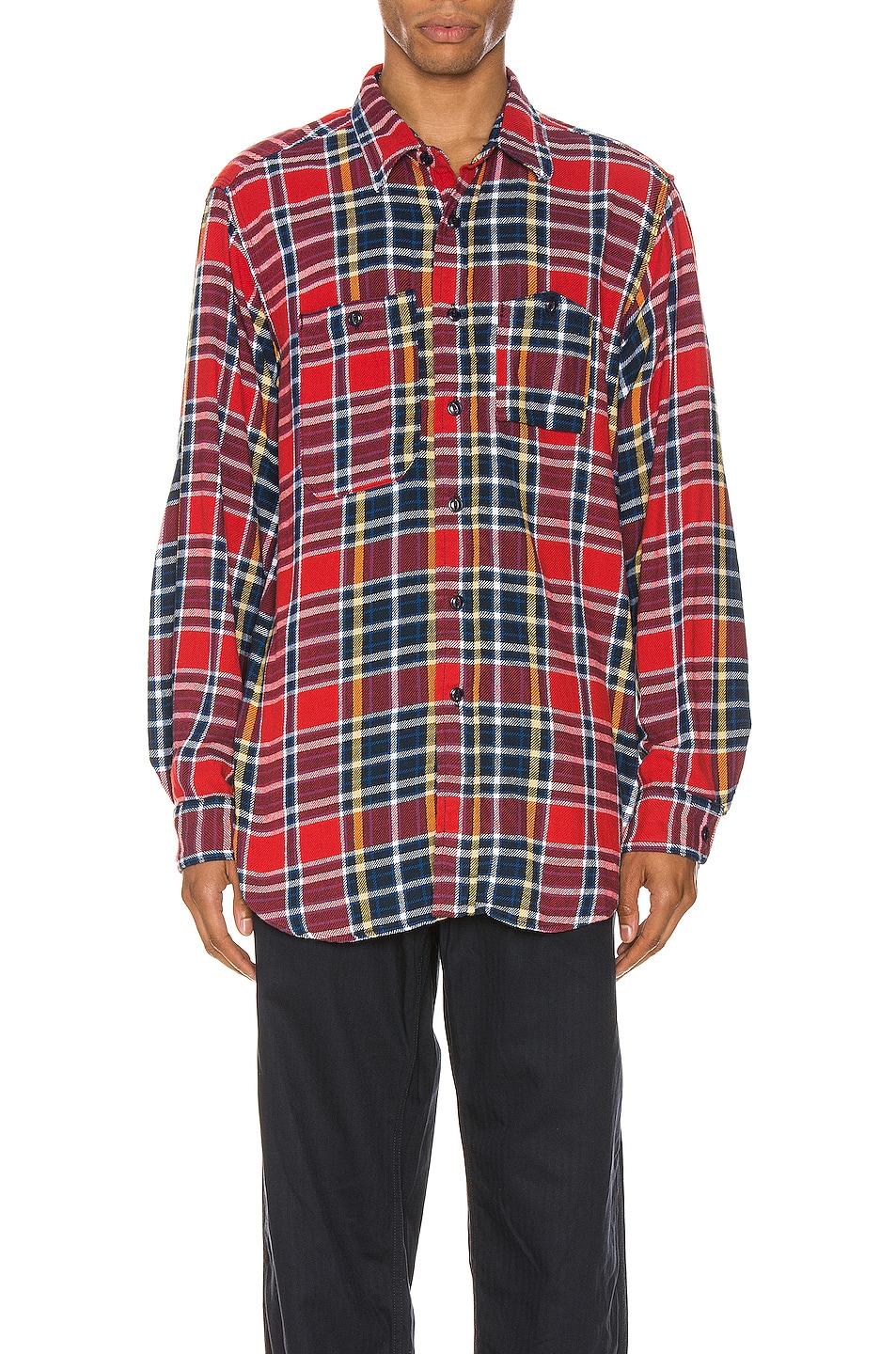 Image 1 of Engineered Garments Work Shirt in Red & Navy