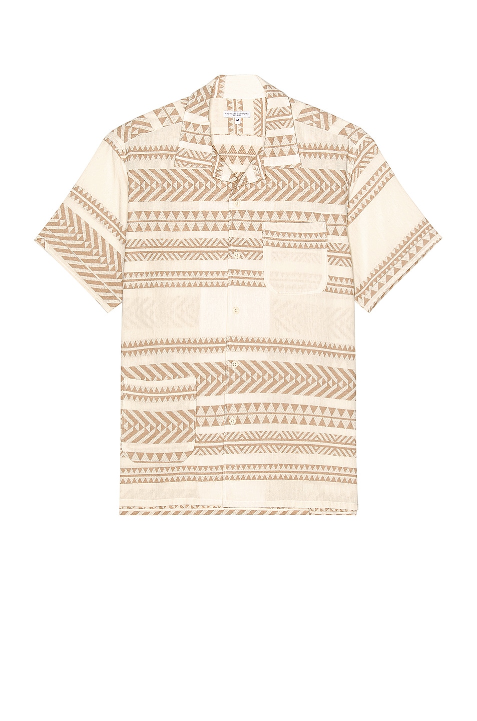 Image 1 of Engineered Garments Dobby Stripe Camp Shirt in Beige