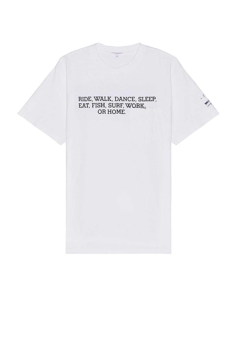 Image 1 of Engineered Garments Printed Cross Crew Neck T-shirt in White