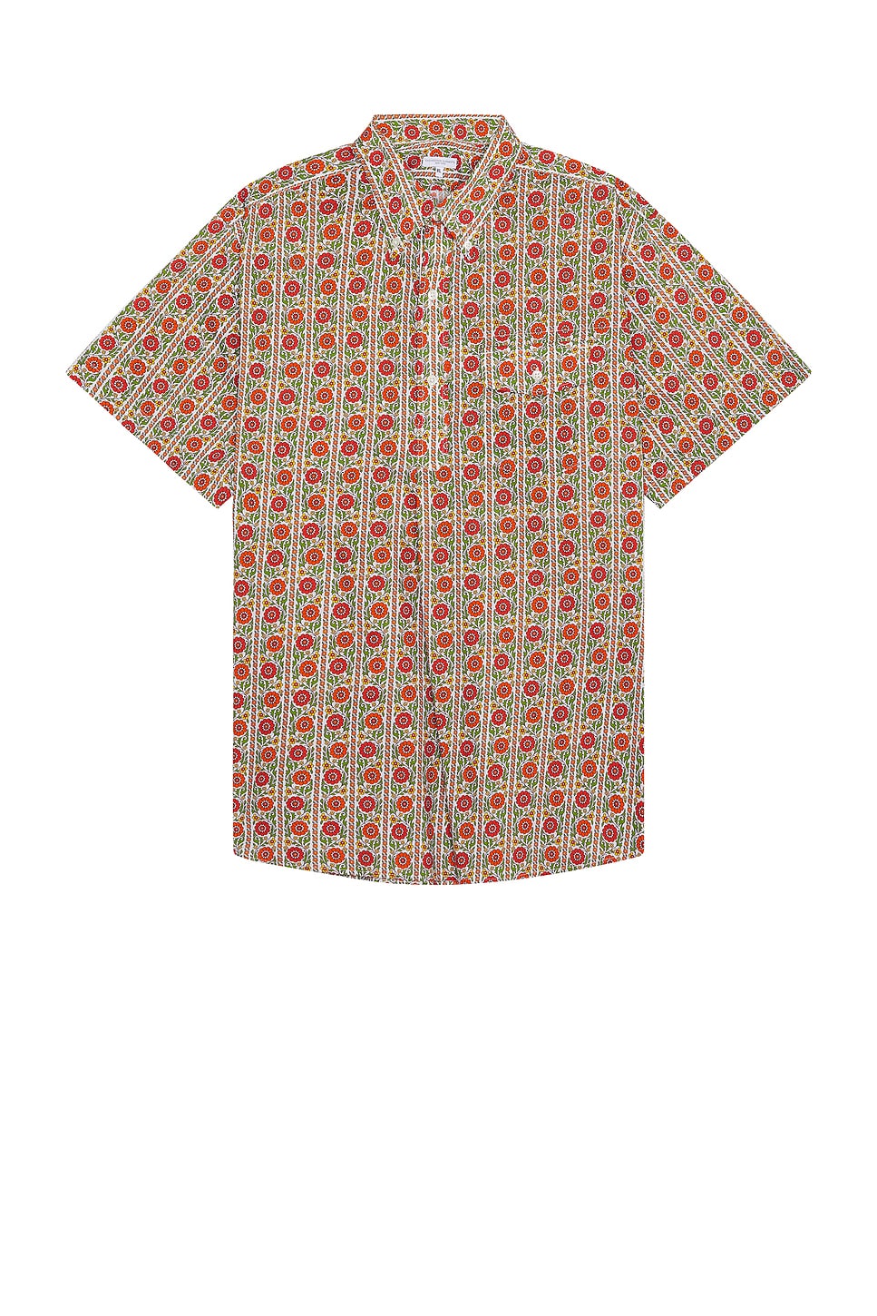Image 1 of Engineered Garments Popover Bd Shirt in Orange & Green
