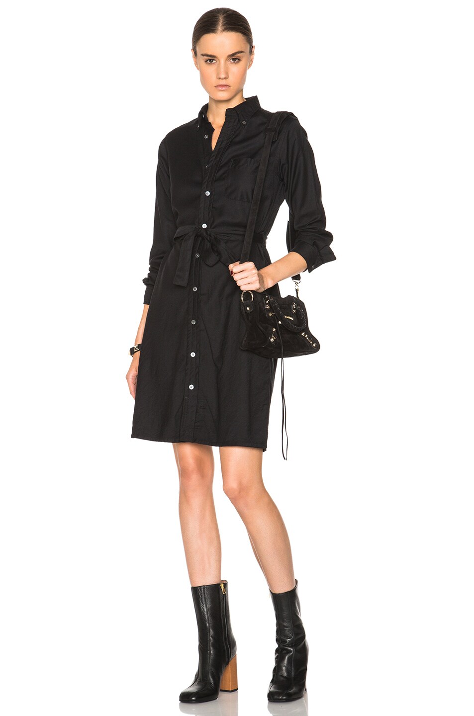 Image 1 of Engineered Garments BD Worsted Wool Flannel Shirt Dress in Black