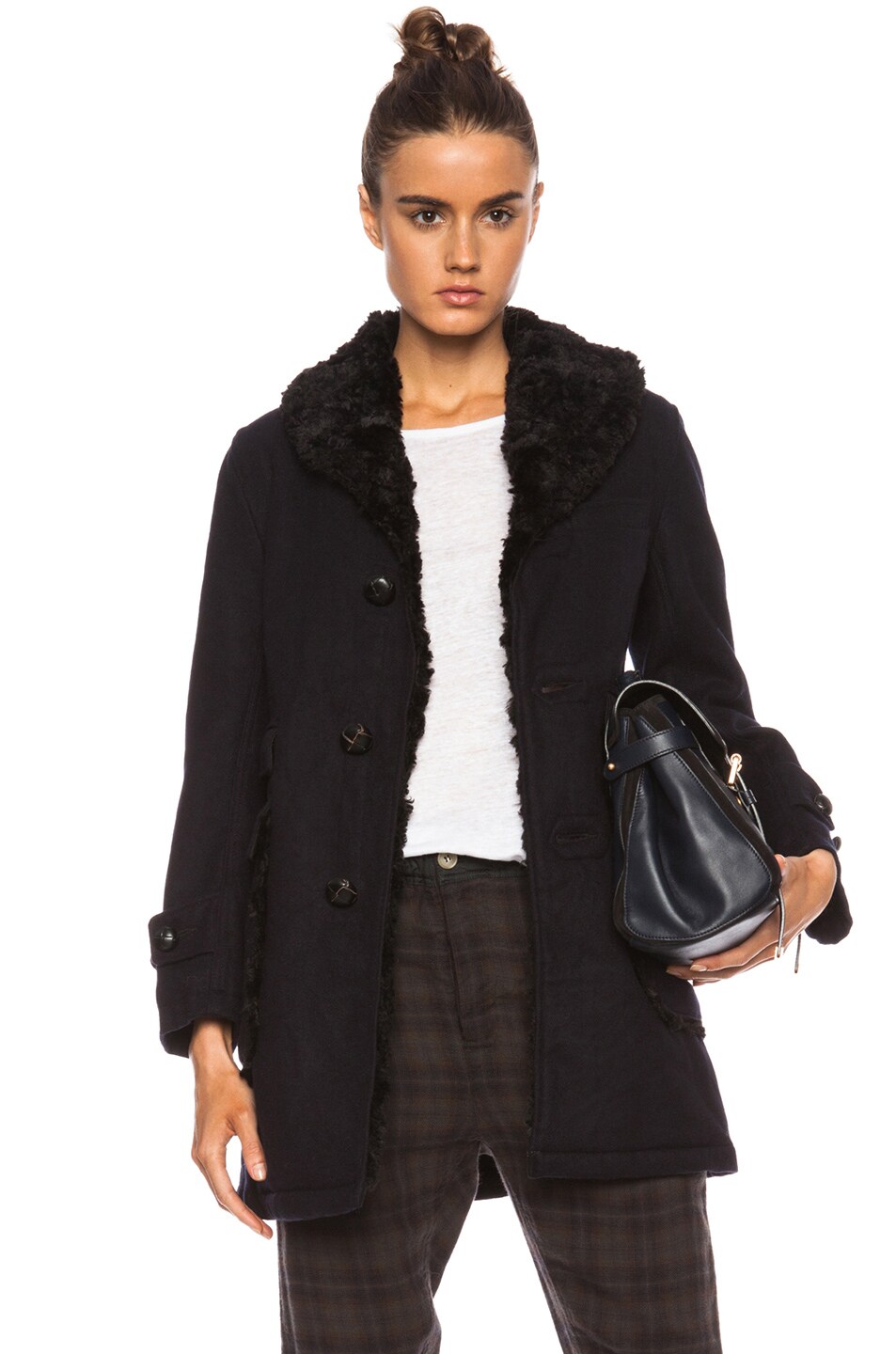 Image 1 of Engineered Garments Forest Wool Coat in Navy