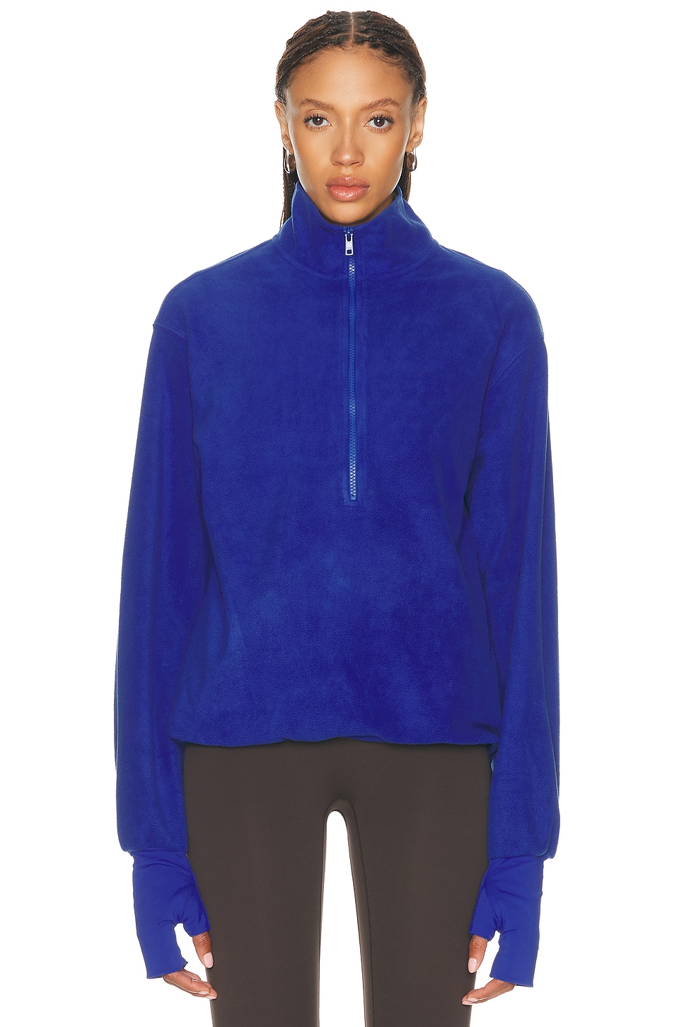 Entire Studios Shell Fleece Pullover Sweatshirt In Blue