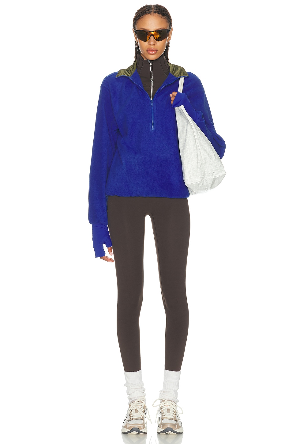 Entire Studios Shell Fleece Pullover Sweatshirt In Blue