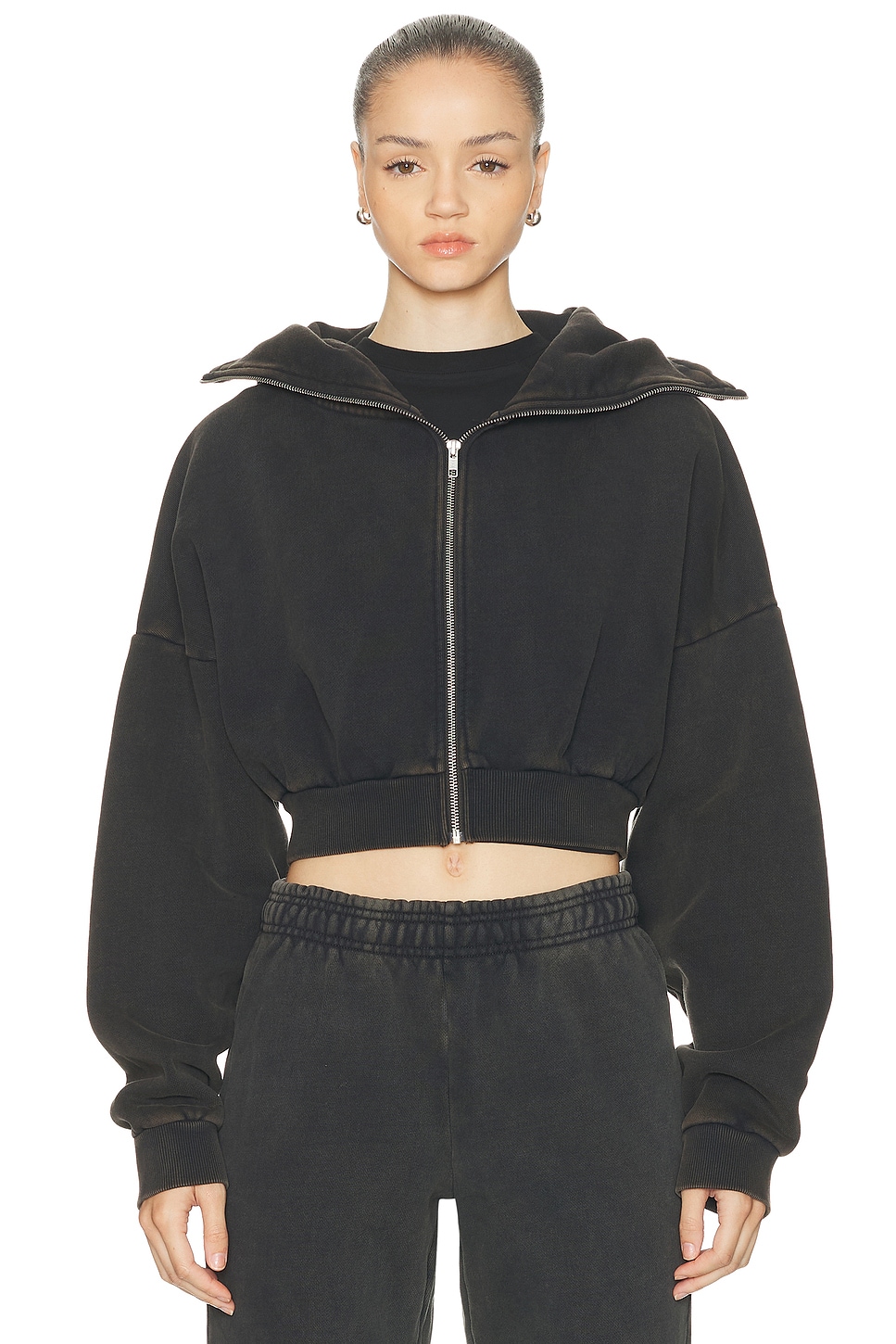 Entire Studios Charcoal Cotton Oversize Sweatshirt In Black