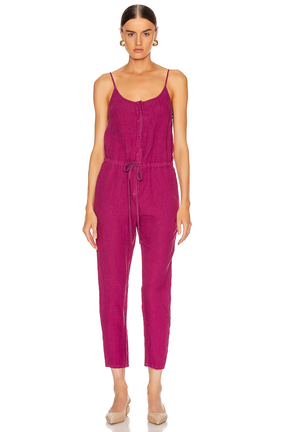 Image 1 of Enza Costa Strappy Jumpsuit in Magenta