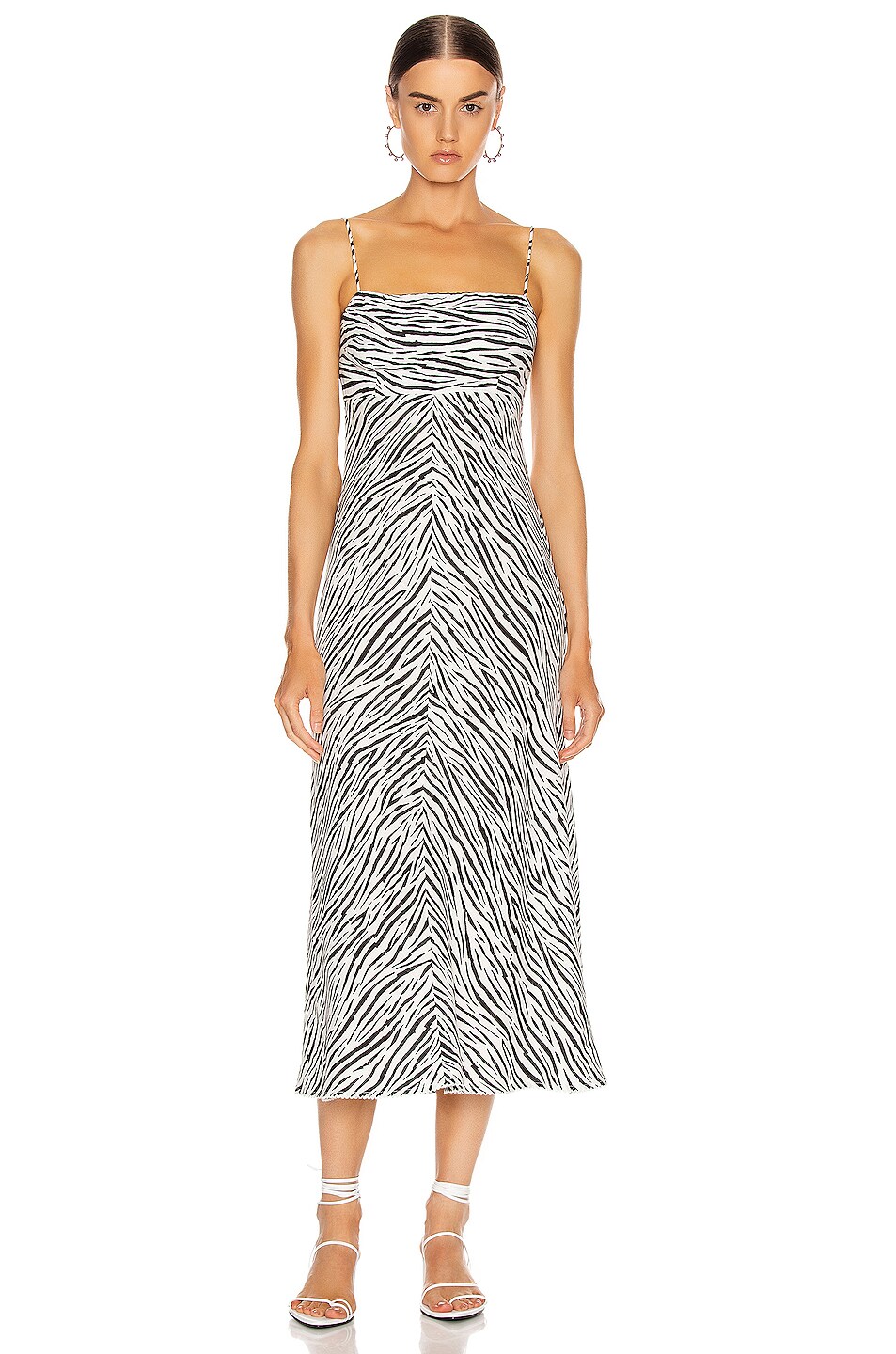 Image 1 of Enza Costa Linen Strappy Dress in Zebra
