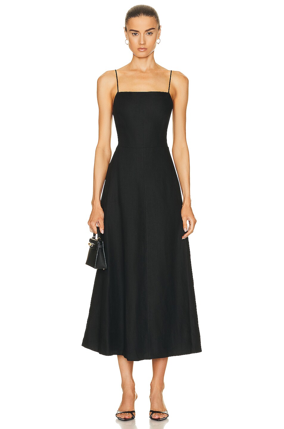 Enza Costa Laced Open-back Dress in Black | FWRD