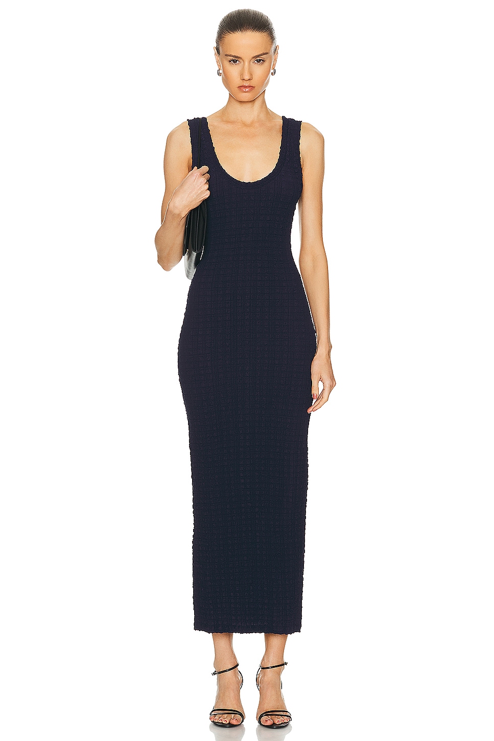 Image 1 of Enza Costa Puckered Tank Dress in Evening Blue