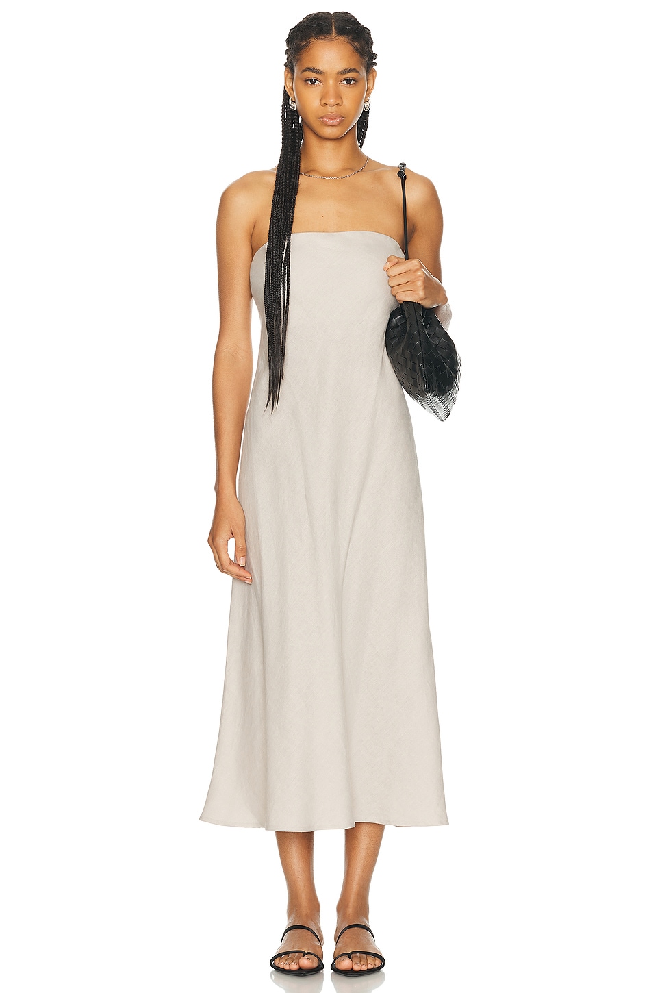 Image 1 of Enza Costa Linen Bias Dress in Flax