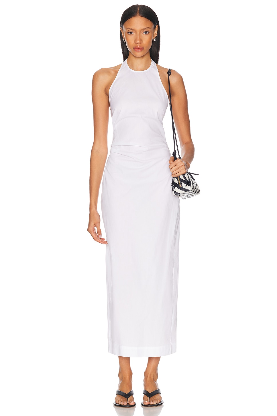 Image 1 of Enza Costa Poplin Halter Dress in White