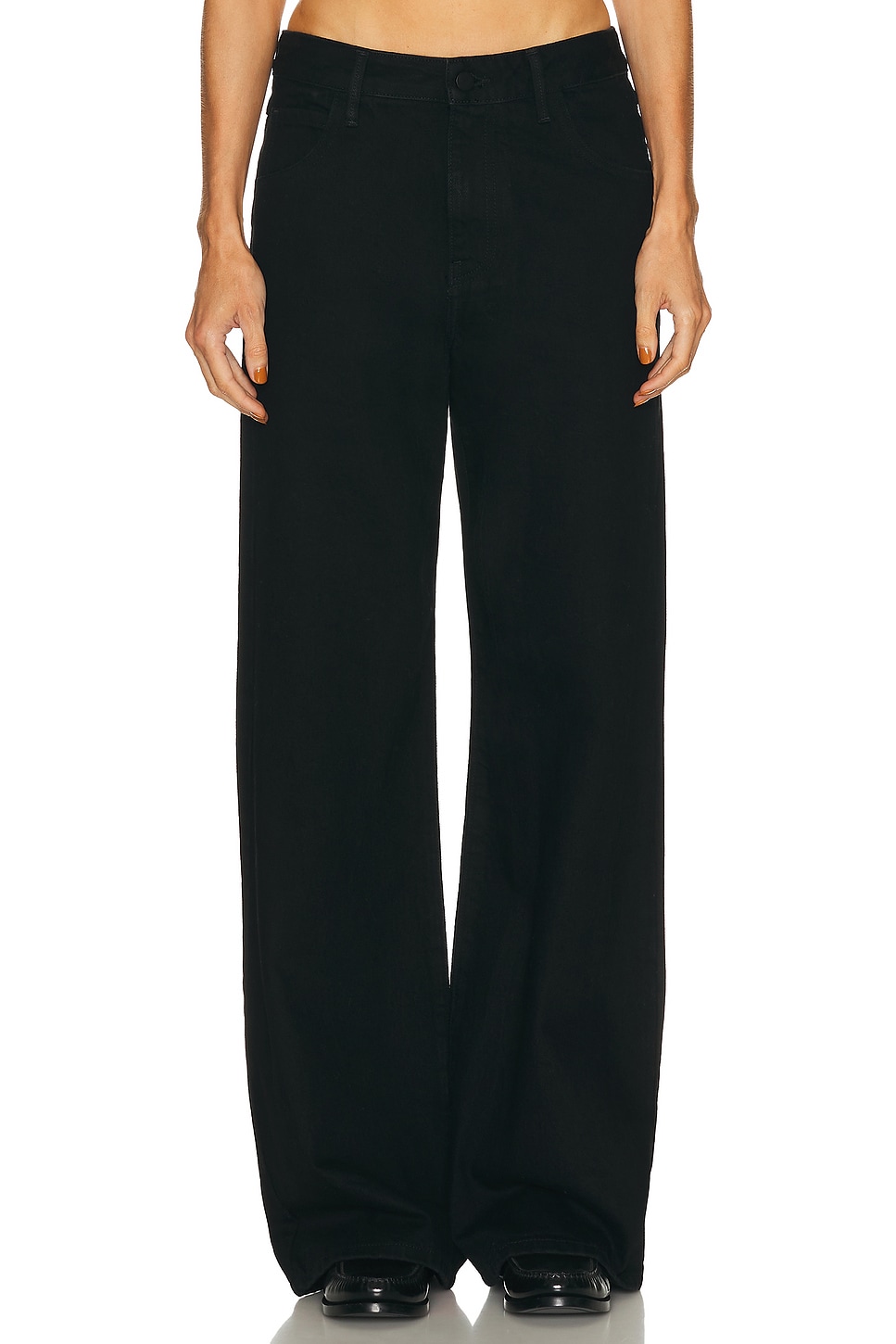 Image 1 of Enza Costa Relaxed Straight Leg in True Black