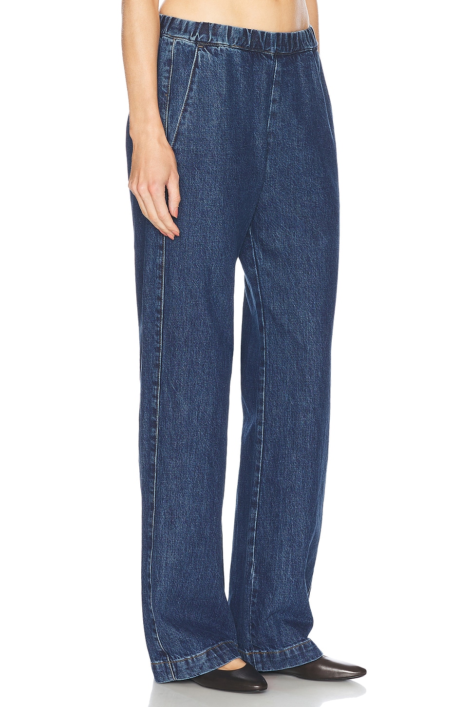 Enza Costa Baggy Straight Leg Jeans