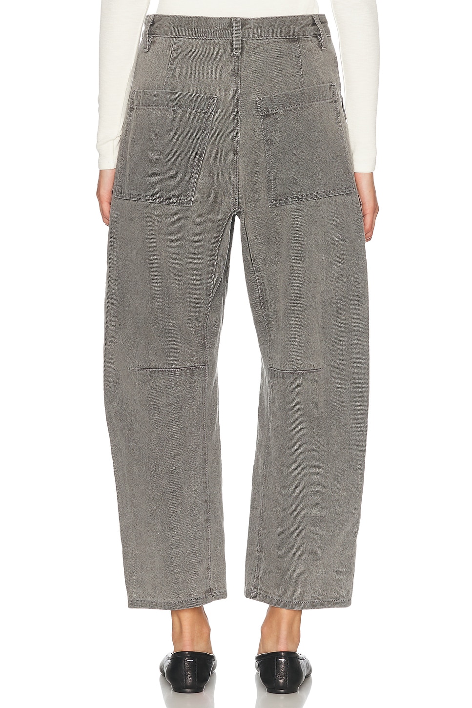 Image 4 of Enza Costa Smoked Utility Curved Leg Jeans in Washed Grey