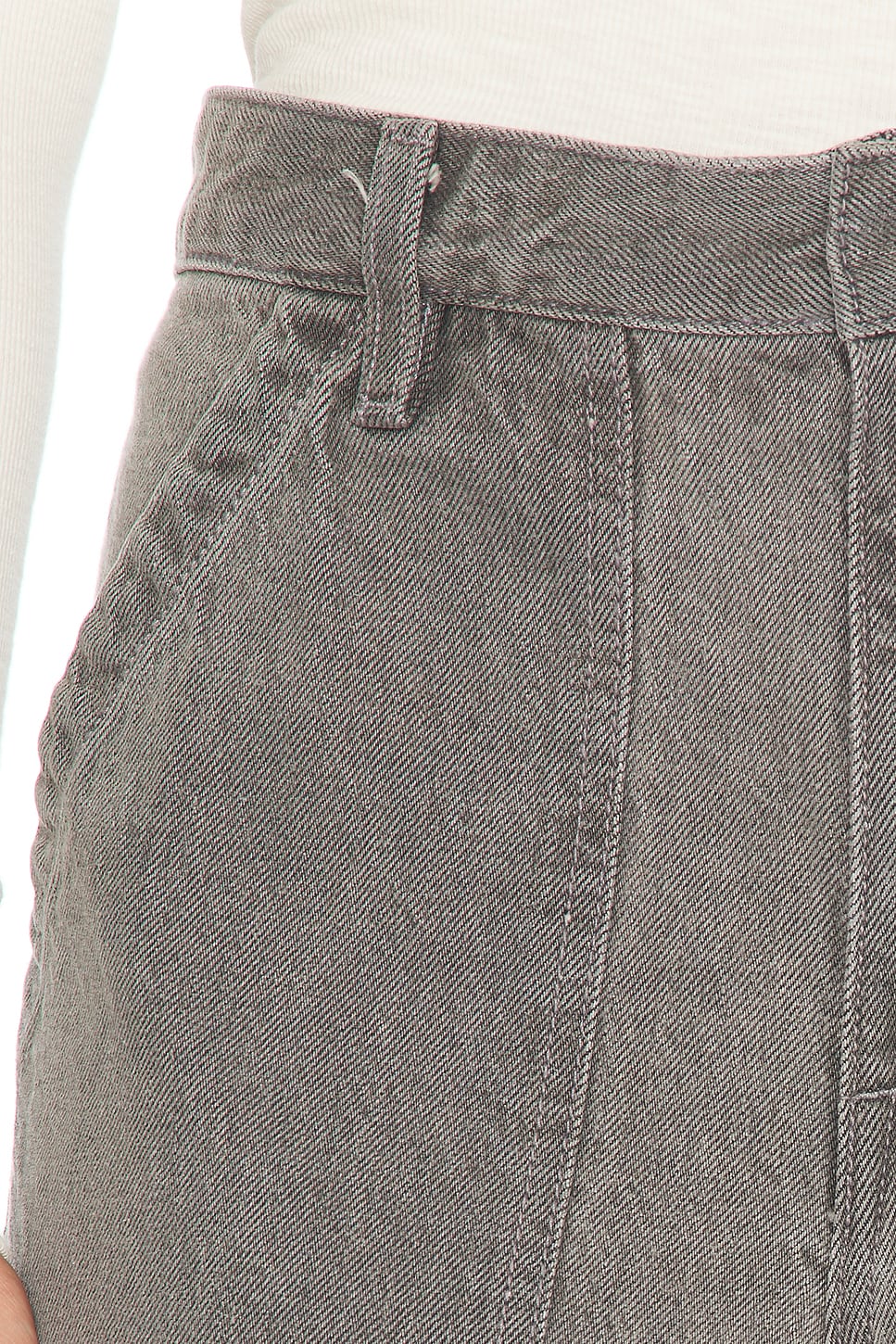 Image 6 of Enza Costa Smoked Utility Curved Leg Jeans in Washed Grey