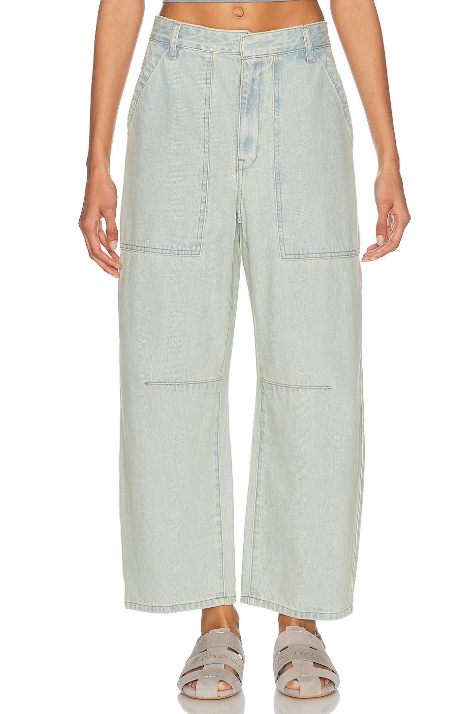 Image 1 of Enza Costa Marine Utility Curve Leg Jeans in Nostalgia Wash