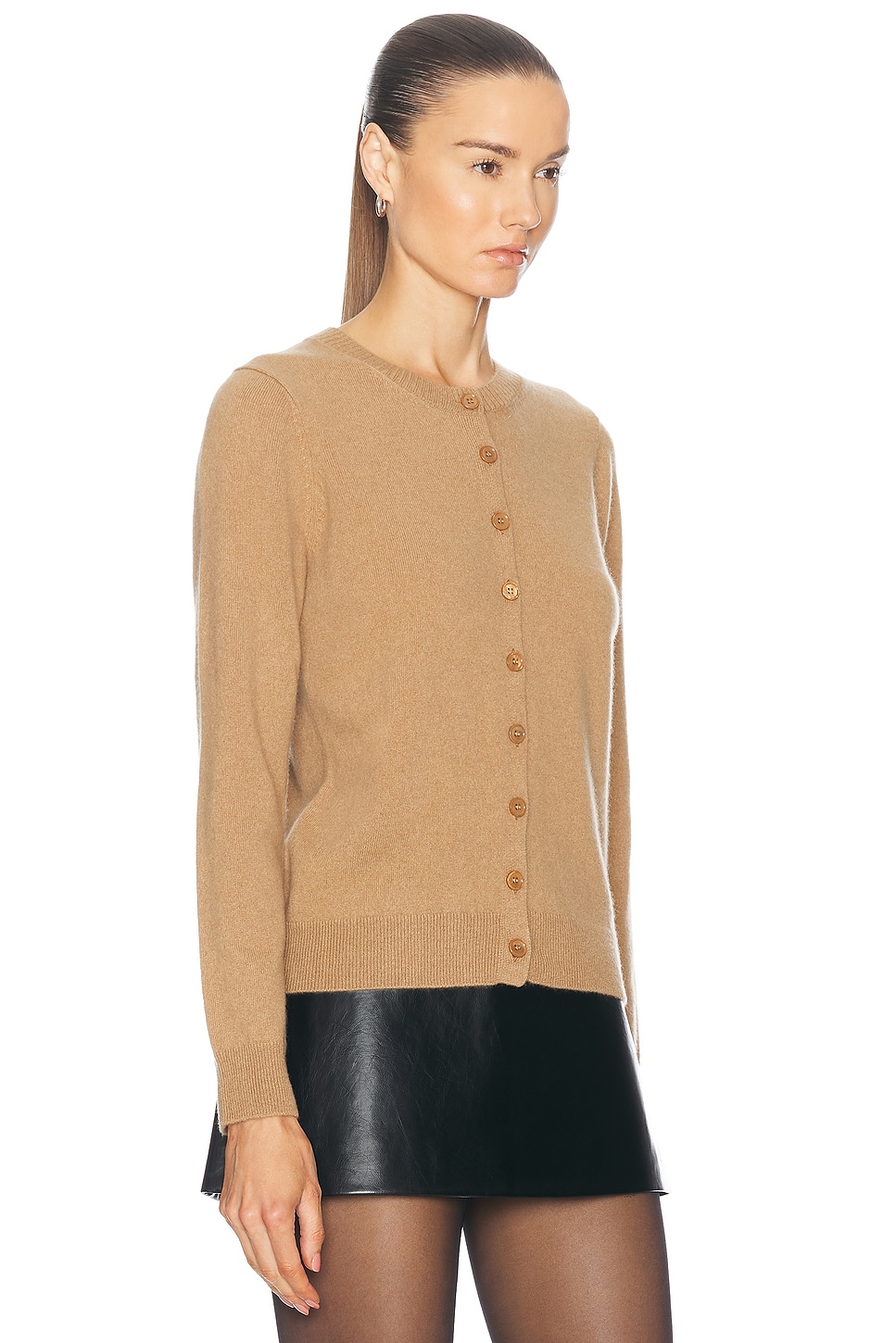 ENZA COSTA CASHMERE FITTED CARDIGAN 