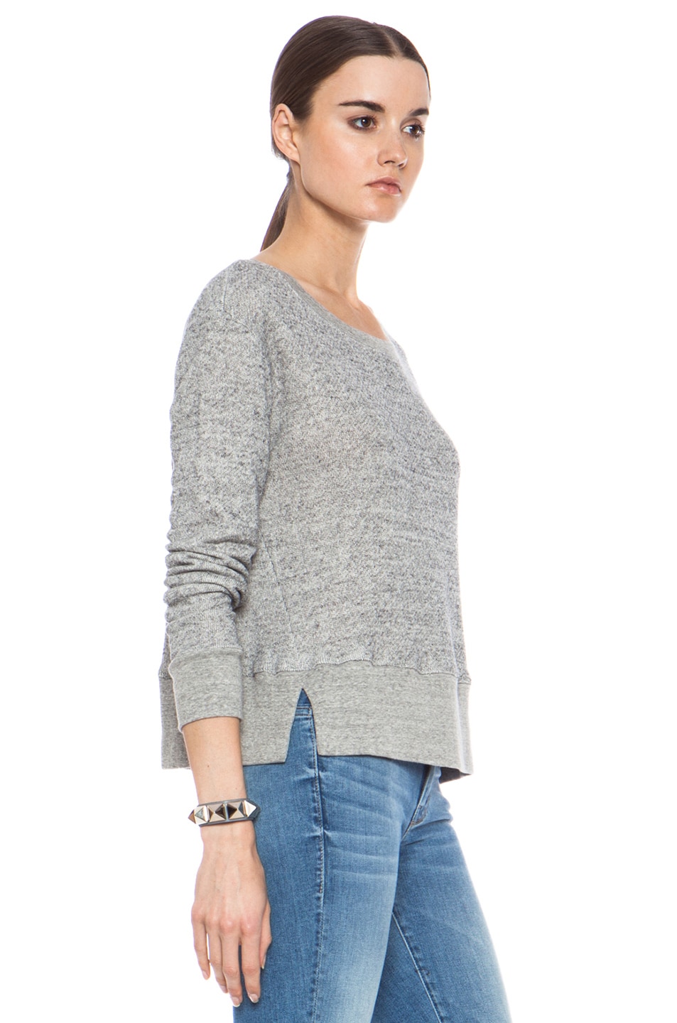 Enza Costa Cotton Sweatshirt in Dark Heather Grey | FWRD
