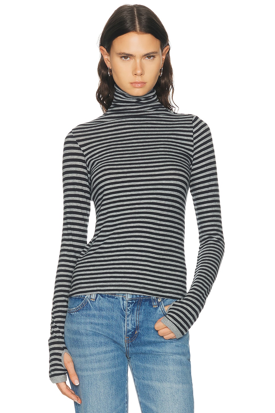 Enza Costa Cashmere Jersey New Classic Turtleneck Sweater