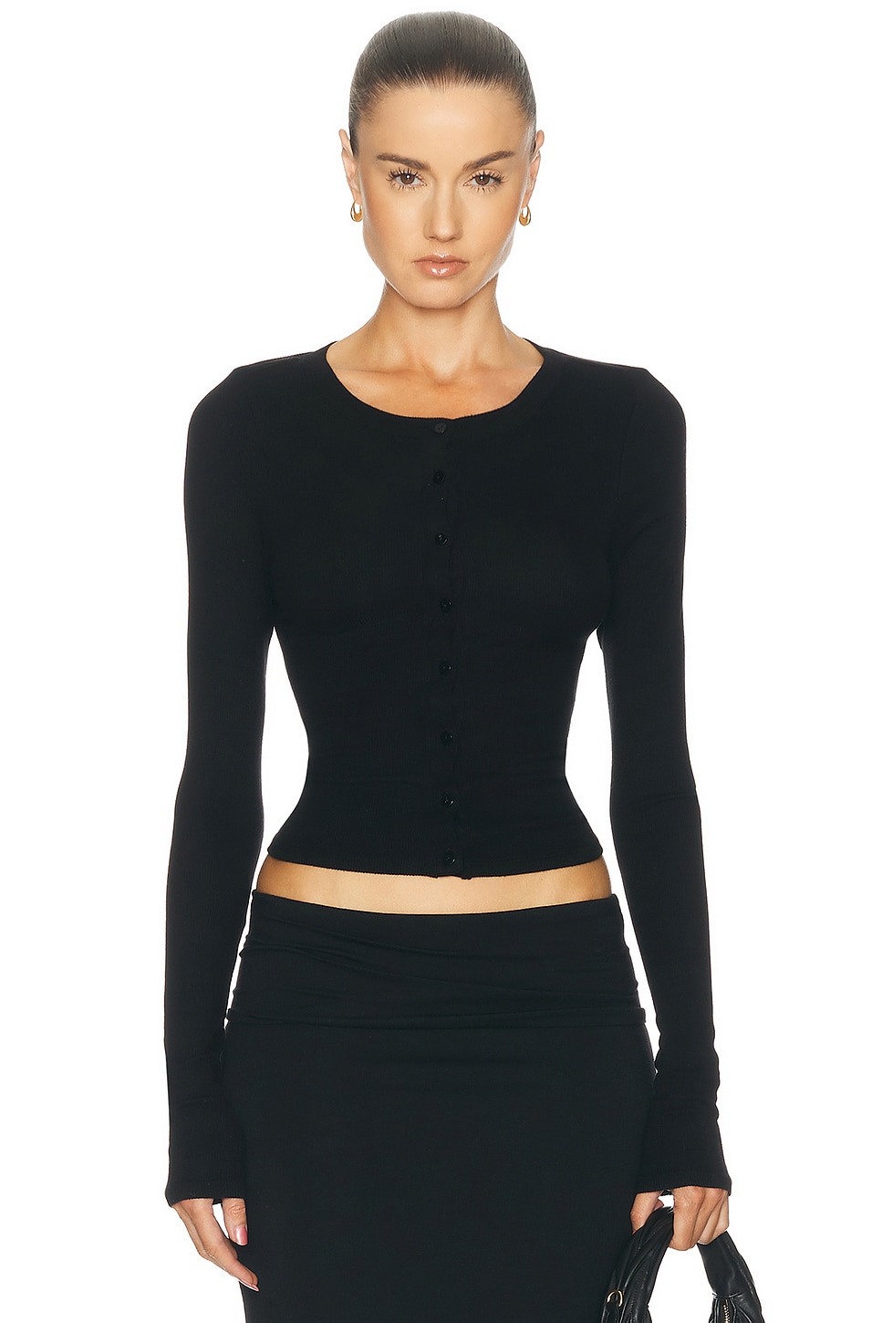 Enza Costa Silk Rib Essential Cardigan