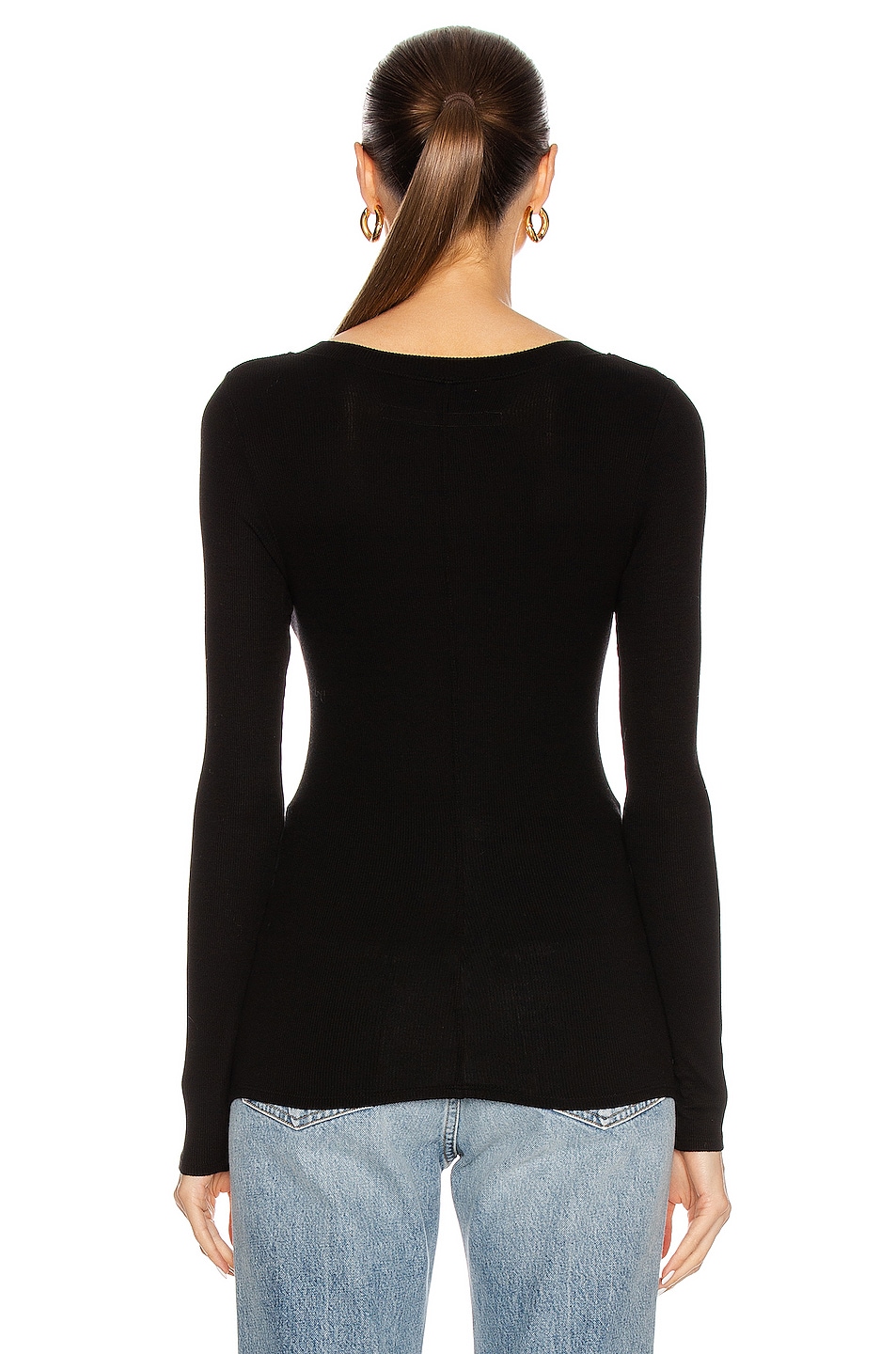 Enza Costa Silk Rib Fitted Long Sleeve Cardigan