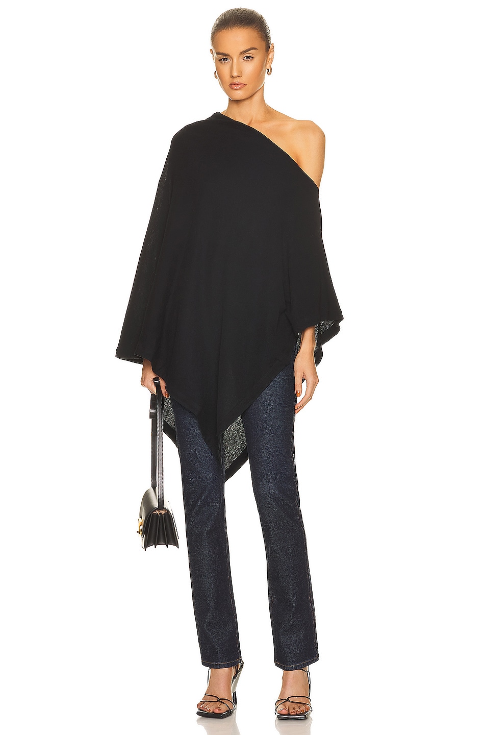 Image 1 of Enza Costa Cashmere Poncho in Black