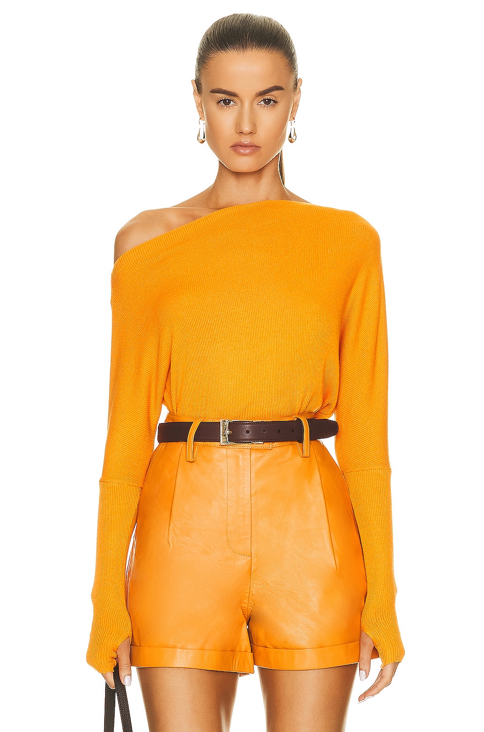 Image 1 of Enza Costa Knit Slouch Sweater in Citrus